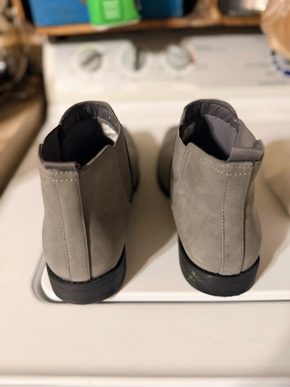 Perry Ellis Men's Gray Suede Chelsea Boots - Sleek Slip-On Style